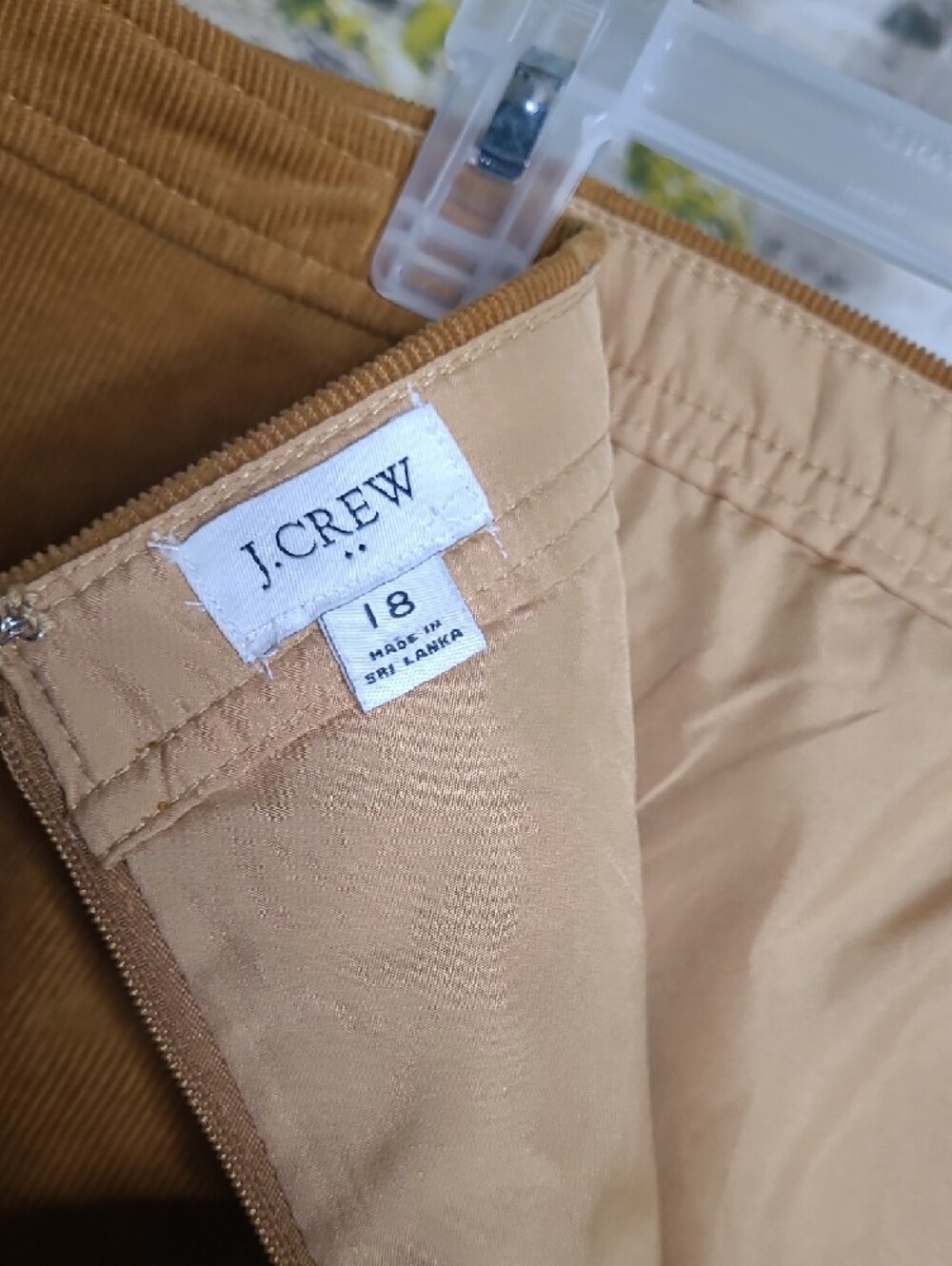 J. Crew Womens 18 Corduroy Mustard Brown Fall Mini Skirt with pockets - Picture 5 of 6